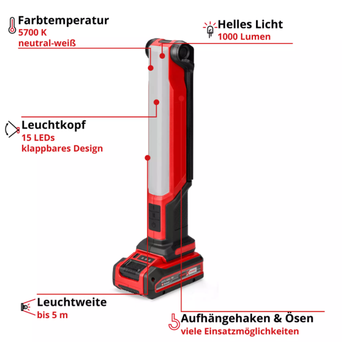 Einhell Akku-Lampe TE-CL 18/1000 S Li - Solo 4514180
